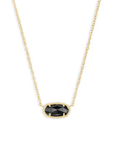 Elisa Gold - Black Opaque Glass Necklace