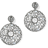 One Silver Love Statement Post Drop Earrings Front View