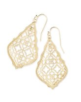 Addie Gold Drop Earrings In Gold Filigree Mix