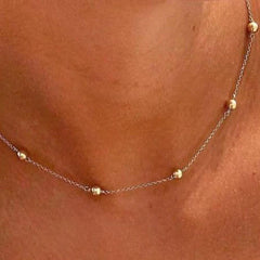 15" Choker Simplicity Chain Gold - Classic 4mm Gold Neck View