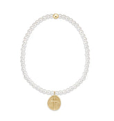 Classic Pearl 3mm Bead Bracelet - Inspire Small Gold Charm