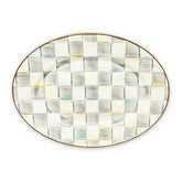 Sterling Check Enamel Oval Platter Small