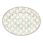 Sterling Check Enamel Oval Platter Medium