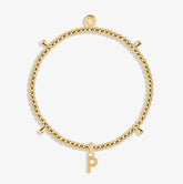 Alphabet A Little - P - Gold Bracelet Front View