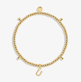 Alphabet A Little - U - Gold Bracelet Front View