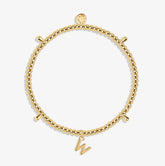 Alphabet A Little - W - Gold Bracelet Front View