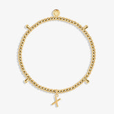 Alphabet A Little - X - Gold Bracelet Front View