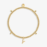 Alphabet A Little - Y - Gold Bracelet Front View