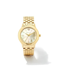 Alex 35mm Watch Gold Ivory Mother of Pearl Front View