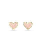 Ari Heart Stud Earrings - Front View