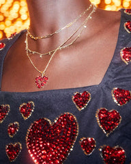 Ashton Heart Short Pendant Necklace - Model View