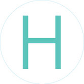 A teal blue letter H Bogg Bit.