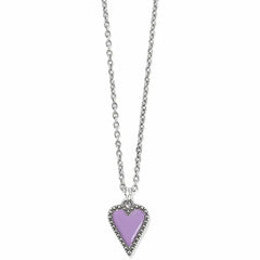 Brighton Designs Dazzling Love Petite Necklace color Silver-Lilac