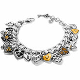 Brighton One Heart Charm Bracelet - Silver - Gold