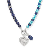 Token Charm Lapis Turquoise Necklace