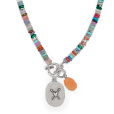 Token Charm Mix Gemstone Necklace
