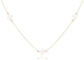 15" Choker Simplicity Chain Gold - Signature Cross Off-White Front View