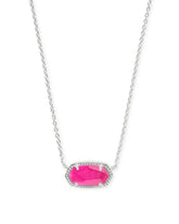 Elisa Short Pendant Necklace Rhodium Azalea Illusion Front View