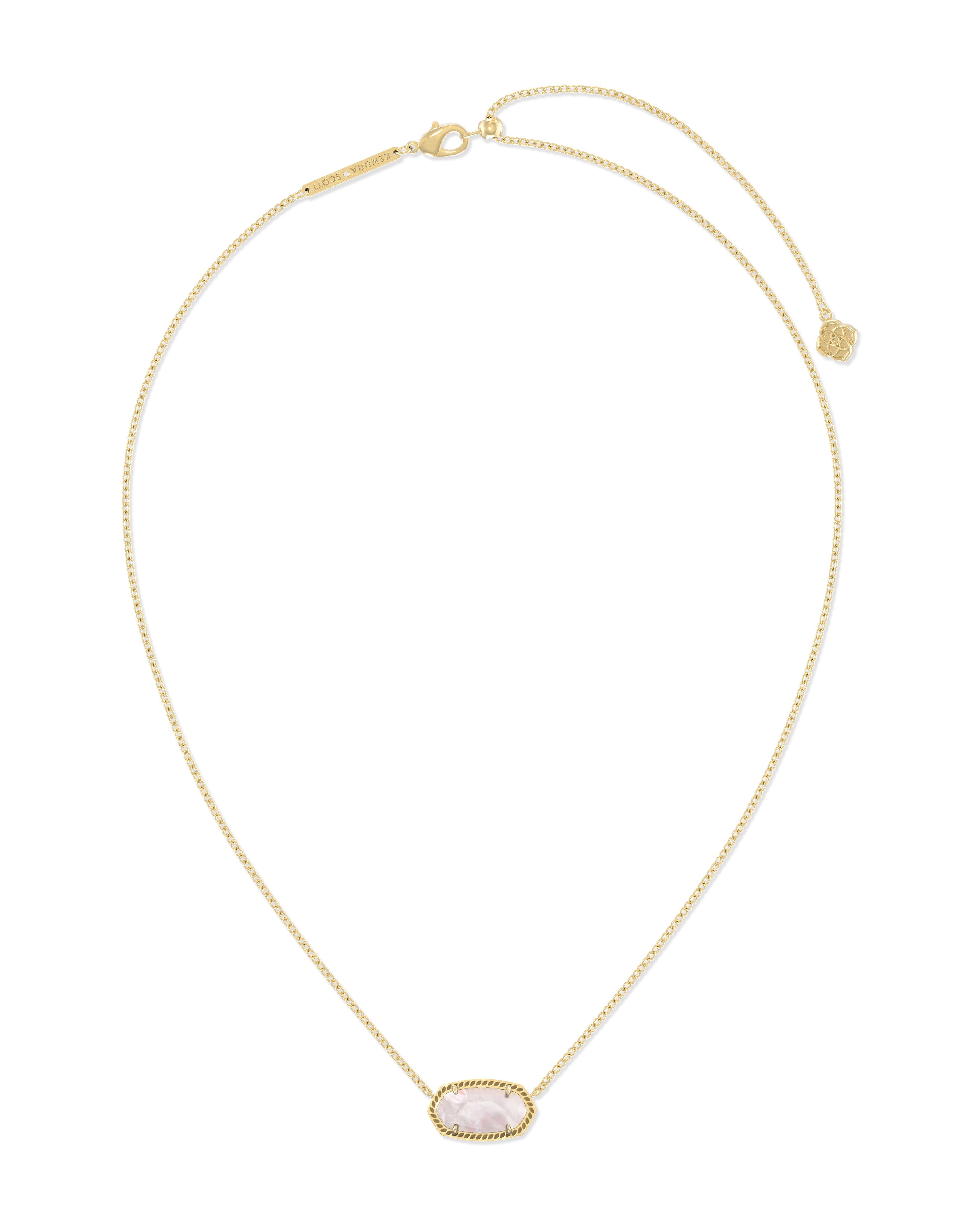 Elisa Short Pendant Necklace - Gold Blush Ivory Mother Of Pearl