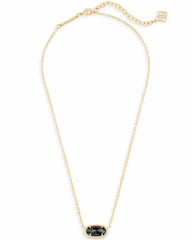 Elisa Gold - Black Opaque Glass Necklace Chain View