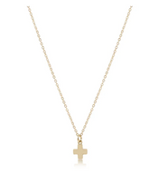16" Necklace Gold - Signature Cross Small Gold Charm