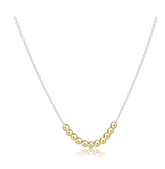 16" Necklace Sterling Mixed Metal - Classic Gold Beaded Bliss