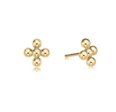 Classic Beaded Signature Cross Stud - 4mm bead Gold