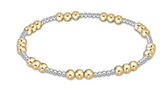 Classic Joy Pattern 4mm Bead Bracelet - Mixed Metal