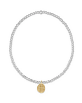 Classic Sterling Mixed Metal 2mm Bead Bracelet - Inspire Small Gold Charm