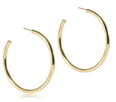 Round Gold 2" Post Hoop - 3mm - Smooth