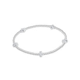 Signature Cross Small Sterling Pattern 2mm Bead Bracelet - Sterling