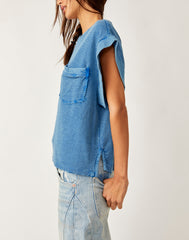 Free People Our Time Tee In Cobalt Blue