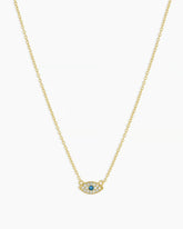18k gold evil eye necklace from the brand Gorjana.
