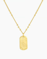 18k gold dog tag necklace from the jewelry brand Gorjana.