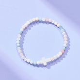 Holy Water Cross Bracelet In Morganite