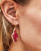 Kendra Scott Framed Abbie Drop Earrings in Light Burgundy Illusion