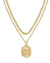 Daphne Coral Frame Multi Strand Necklace.