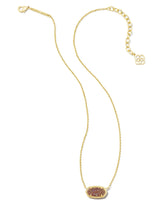 Kendra Scott Elisa Pendant Necklace Gold Spice Drusy.