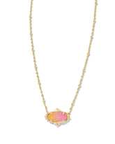 Elisa Petal Framed Short Pendant Necklace - Sunrise Ombre Drusy- Kendra Scott