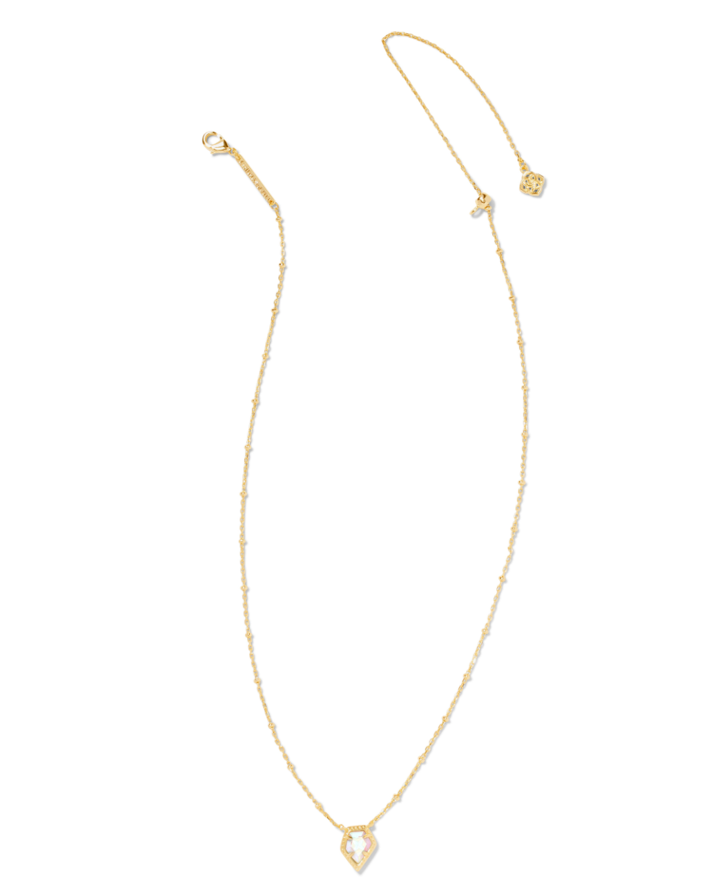Kendra Scott Framed Tess Satellite Short Pendant Necklace - Gold Dichroic Glass