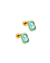 Screwback Stud Earrings - Whitney Aqua Dream