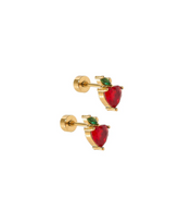 Screwback Stud Earrings - Apple