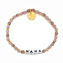 Bead bracelet from Little Words Project that reads, "NANA".