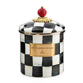 Mackenzie-Childs Courtly Check Enamel Small Canister.