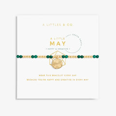 A Little Birthstone May Green Agate - Gold Bracelet Card View
