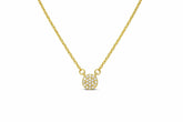 STIA Itty Bitty Pretties - Mini Pave Disk Gold Necklace