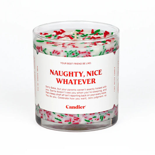 Naughty Nice Whatever Candle Front View 1000