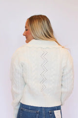 Pearl Button Down Knit Cardigan Back View