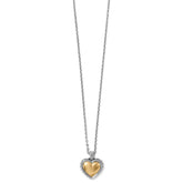 Pretty Tough Bold Heart Petite 2 Tone Necklace Front View
