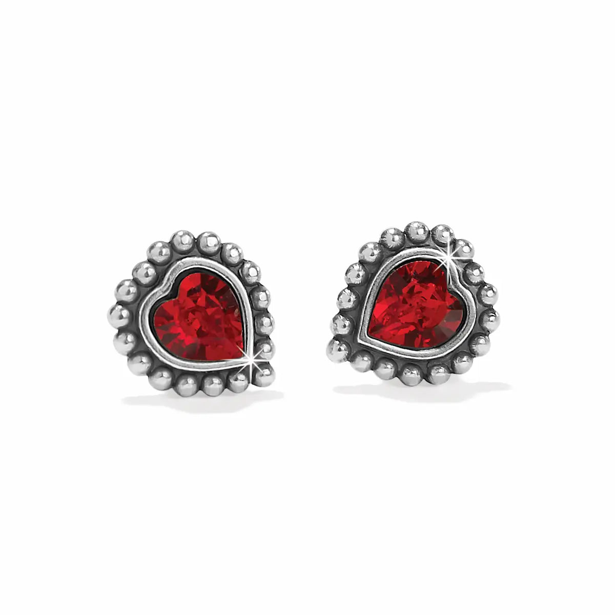 Shimmer Heart Red Mini Post Earrings